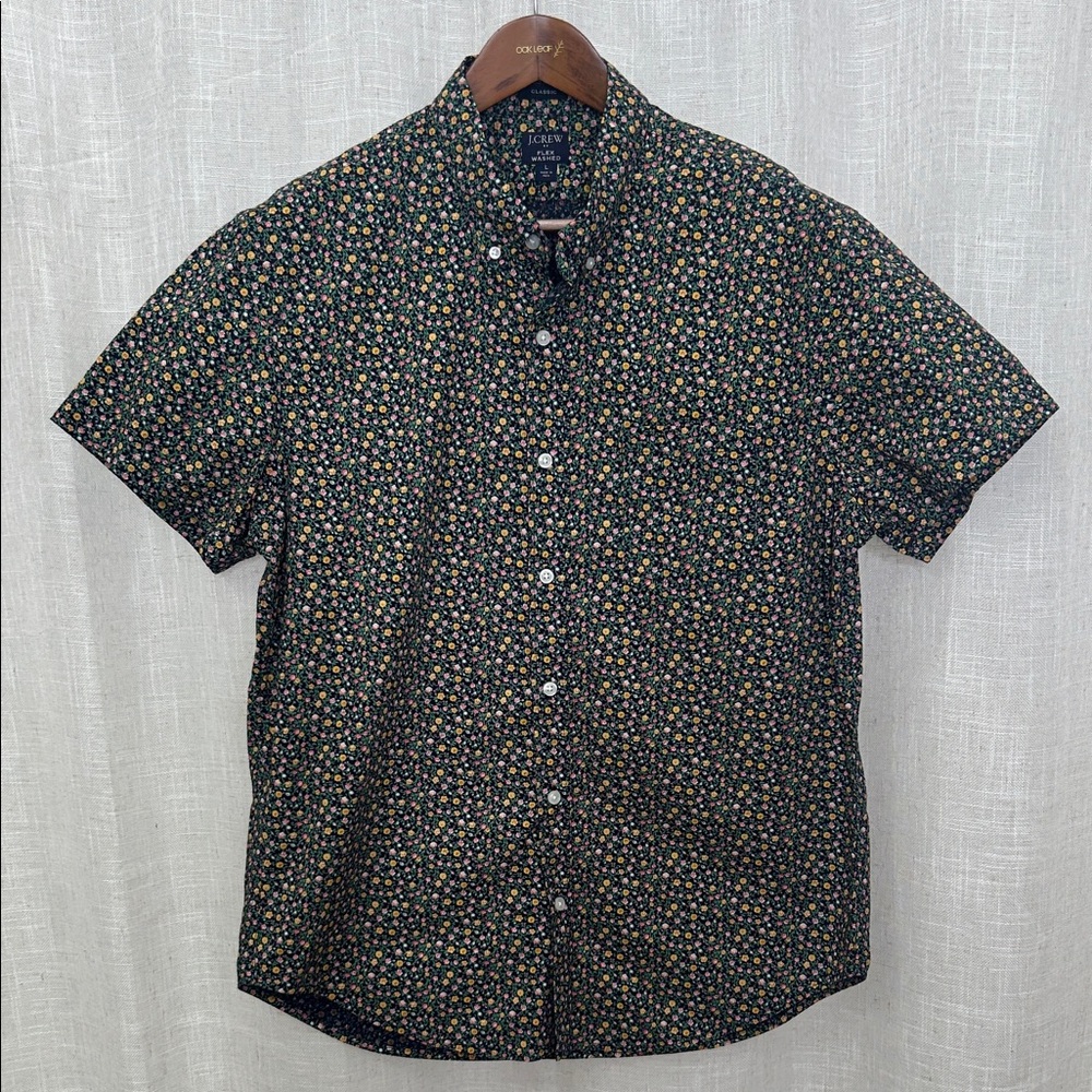 J.Crew Men’s Floral Short Sleeve Button-Up Shirt Size Large Excellent Condition